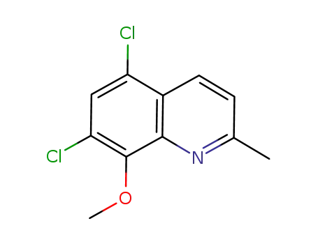 Molecular Structure of 1053246-24-4 (5,7-dichloro-8-methoxy-2-methylquinoline)