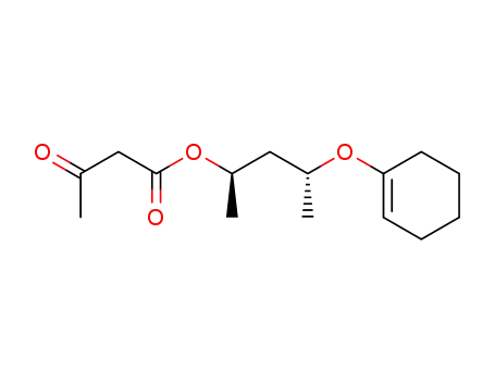 Molecular Structure of 189636-73-5 (3-Oxo-butyric acid (1R,3R)-3-(cyclohex-1-enyloxy)-1-methyl-butyl ester)