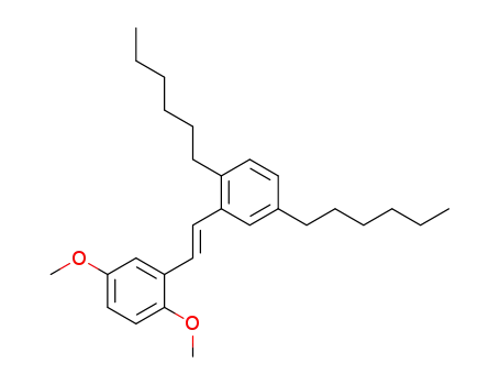 Molecular Structure of 380428-41-1 (Benzene, 2-[(1E)-2-(2,5-dihexylphenyl)ethenyl]-1,4-dimethoxy-)