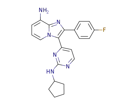 3-[2-(cyclopentylamino)-4-pyrimidinyl]-2-(4-fluorophenyl)imidazo[1,2-a]pyridin-8-amine