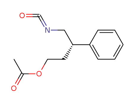 Molecular Structure of 536972-27-7 (Acetic acid (S)-4-isocyanato-3-phenyl-butyl ester)