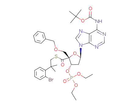 5'-O-benzyl-4'α-[(2-(2-bromophenyl)-2-methylpropylthio)carbonyl]-6-N-(tert-butyloxycarbonyl)-2'-deoxy-3'-O-diethylphosphoryladenosine