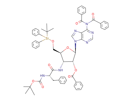 5'-O-(tert-butyl-diphenylsilyl)-3'-(N-tert-butyloxycarbonyl-L-phenylalanyl-amido)-3'-deoxy-6-N,6-N,2'-O-tribenzoyl-adenosine