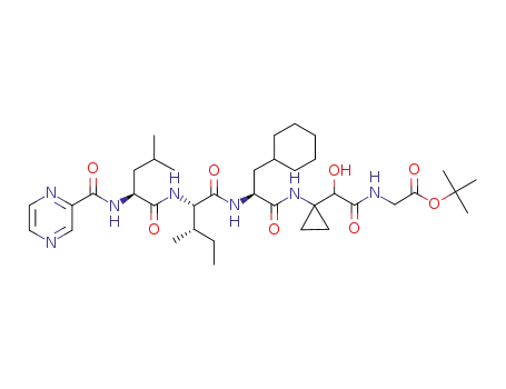(2-{1-[(S)-3-Cyclohexyl-2-((2S,3S)-3-methyl-2-{(S)-4-methyl-2-[(pyrazine-2-carbonyl)-amino]-pentanoylamino}-pentanoylamino)-propionylamino]-cyclopropyl}-2-hydroxy-acetylamino)-acetic acid tert-butyl ester