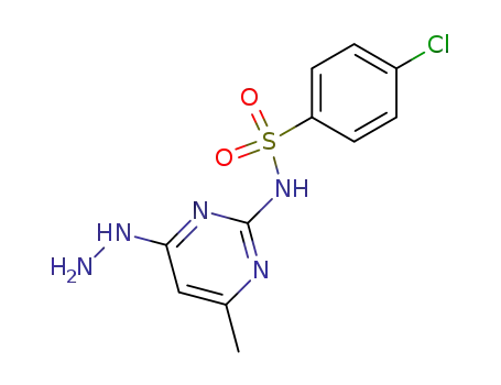 Molecular Structure of 334506-06-8 (4-chloro-<i>N</i>-(4-hydrazino-6-methyl-pyrimidin-2-yl)-benzenesulfonamide)