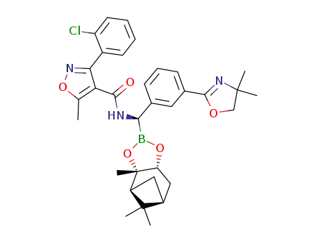 (+)-pinanediol (1R)-1-{[3-(2-chlorophenyl)-5-methylisoxazole-4-carbonyl]amino}-1-[3-(4,4-dimethyl-4,5-dihydro-oxazol-2-yl)phenyl]methylboronate