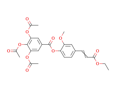 Molecular Structure of 515835-74-2 (ethyl 3-[4-(3,4,5-triacetyloxybenzoyloxy)-3-methoxyphenyl]-2-propenoate)