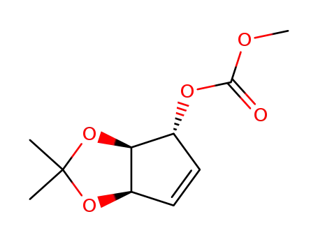 (-)-carbonic acid (1R,4R,5R)-4,5-isopropylidenedioxycyclopent-2-enyl ester methyl ester