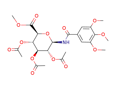 Molecular Structure of 500340-03-4 ((2S,3S,4S,5R,6R)-3,4,5-Triacetoxy-6-(3,4,5-trimethoxy-benzoylamino)-tetrahydro-pyran-2-carboxylic acid methyl ester)