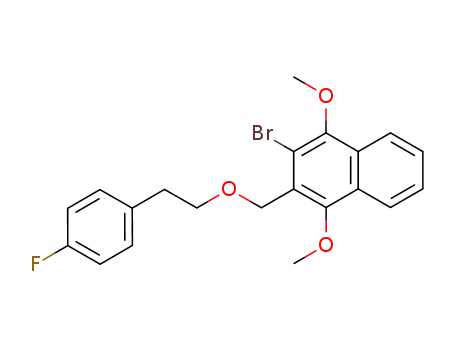 Molecular Structure of 415949-88-1 (3-bromo-2-[[2-(4-fluorophenyl)ethoxy]methyl]-1,4-dimethoxynaphthalene)