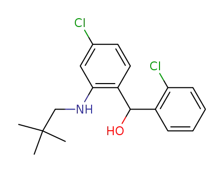Molecular Structure of 152911-70-1 ([4-chloro-2-(2,2-dimethyl-propylamino)-phenyl]-(2-chloro-phenyl)-methanol)