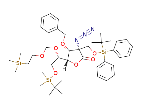 (1'S,3S,4R,5S)-3-azido-4-benzyloxy-5-[2'-(tert-butyldimethylsilyloxy)-1'-[2-(trimethylsilyl)ethoxymethoxy]ethyl]-3-(tert-butyldiphenylsilyloxymethyl)-2-oxo-tetrahydrofuran