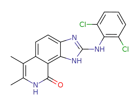 9H-Imidazo(4,5-H)isoquinolin-9-one, 2-((2,6-dichlorophenyl)amino)-1,8-dihydro-6,7-dimethyl-