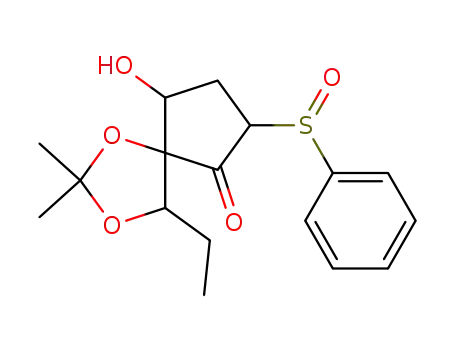 1,3-Dioxaspiro[4.4]nonan-6-one,
4-ethyl-9-hydroxy-2,2-dimethyl-7-(phenylsulfinyl)-