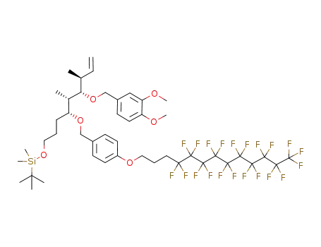 (4R,5S,6S,7S)-tert-butyl-{6-(3,4-dimethoxybenzyloxy)-4-[4-(4,4,5,5,6,6,7,7,8,8,9,9,10,10,11,11,12,12,13,13,13-heneicosafluorotridecyloxy)benzyloxy]-5,7-dimethyl-non-8-enyloxy}dimethylsilane