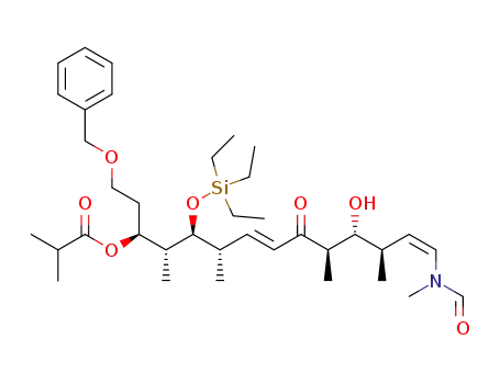 Isobutyric acid (5E,11Z)-(1S,2R,3S,4S,8R,9R,10R)-1-(2-benzyloxy-ethyl)-12-(formyl-methyl-amino)-9-hydroxy-2,4,8,10-tetramethyl-7-oxo-3-triethylsilanyloxy-dodeca-5,11-dienyl ester