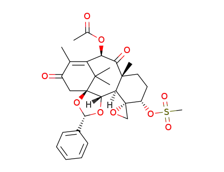 1,2-O-benzylidene-9-oxo-10-acetyl-4α(20)-epoxy-5-mesyltaxicine I