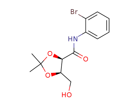 Molecular Structure of 384331-56-0 ((4R,5R)-5-Hydroxymethyl-2,2-dimethyl-[1,3]dioxolane-4-carboxylic acid (2-bromo-phenyl)-amide)