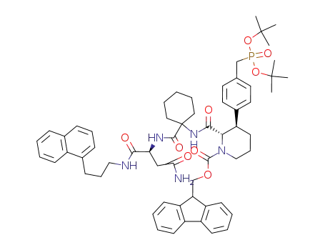 2-{1-[2-carbamoyl-1-(3-naphthalen-1-yl-propylcarbamoyl)-ethylcarbamoyl]-cyclohexylcarbamoyl}-3-[4-(di-<i>tert</i>-butoxy-phosphorylmethyl)-phenyl]-piperidine-1-carboxylic acid 9<i>H</i>-fluoren-9-ylmethyl ester