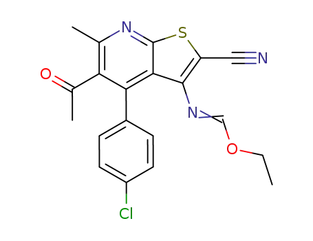 <i>N</i>-[5-acetyl-4-(4-chloro-phenyl)-2-cyano-6-methyl-thieno[2,3-<i>b</i>]pyridin-3-yl]-formimidic acid ethyl ester