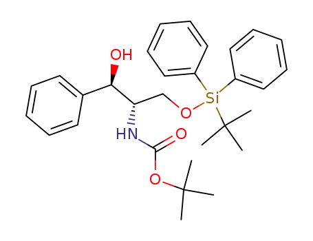 Molecular Structure of 350503-44-5 (tert-butyl (1S,2R)-1-({[tert-butyl(diphenyl)silyl]oxy}methyl)-2-hydroxy-2-phenylethylcarbamate)