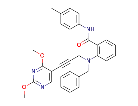 2-[N-benzyl-N-(3'-(2,4-dimethoxypyrimidin-5-yl)prop-2'-ynyl)amino]-N'-p-tolyl benzamide