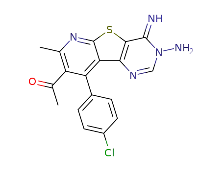 1-[3-amino-9-(4-chlorophenyl)-4-imino-7-methyl-3,4-dihydropyrido[3',2':4,5]thieno[3,2-d]pyrimidin-8-yl]ethanone