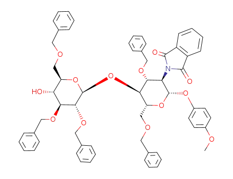 p-methoxyphenyl 2,3,6-tri-O-benzyl-β-D-glucopyranosyl-(1->4)-3,6-di-O-benzyl-2-deoxy-2-phthalimido-β-D-glucopyranoside