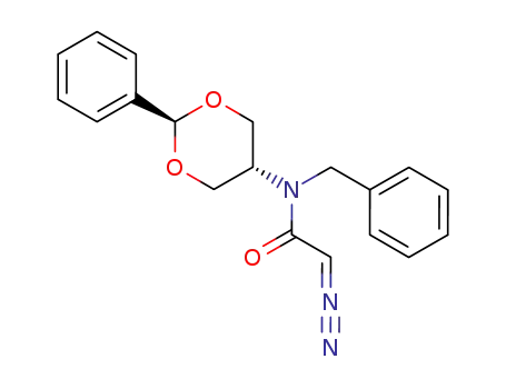 Molecular Structure of 443791-03-5 (Acetamide,
2-diazo-N-(trans-2-phenyl-1,3-dioxan-5-yl)-N-(phenylmethyl)-)