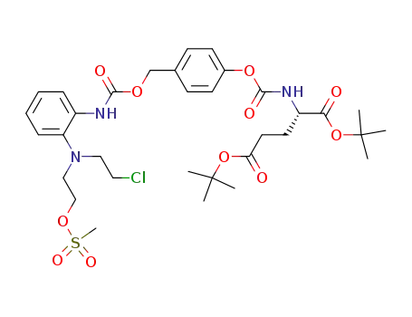 di-tert-butyl 4-{[2'-(N,N-(2''-mesyloxyethyl)(2''-chloroethyl)amino)phenyl]carbamoyloxymethyl}phenyloxycarbonyl-L-glutamate