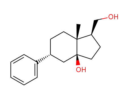 Molecular Structure of 392235-02-8 ((1S,3aS,5R,7aR)-1-hydroxymethyl-5-phenyl-7a-methylperhydroinden-3a-ol)