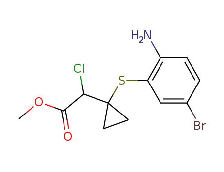 Molecular Structure of 552832-63-0 (methyl 2-[1-(2-amino-5-bromophenylthio)cyclopropyl]-2-chloroacetate)