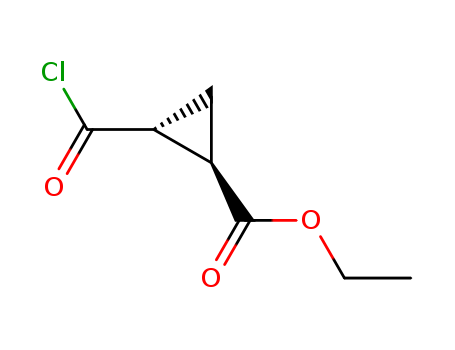 Molecular Structure of 17868-78-9 (Cyclopropanecarboxylic acid, 2-(chlorocarbonyl)-, ethyl ester,
(1R,2R)-rel-)