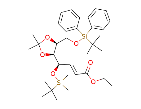 ethyl (2E,4R,5S,6S)-4-(tert-butyldimethylsilyl)-oxy-7-(tert-butyldiphenylsilyl)oxy-5,6-(dimethylmethylene-dioxy)-2-heptenoate