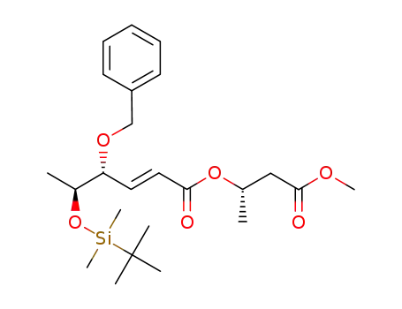 Molecular Structure of 473555-54-3 (methyl (3S,8R,9S)-8-benzyloxy-9-tert-butyldimethylsiloxy-3-methyl-5-oxo-4-oxadeca (6E)-enoate)