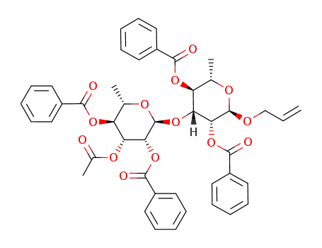 allyl 3-O-acetyl-2,4-di-O-benzoyl-α-L-rhamnopyranosyl-(1->3)-2,4-di-O-benzoyl-α-L-rhamnopyranoside