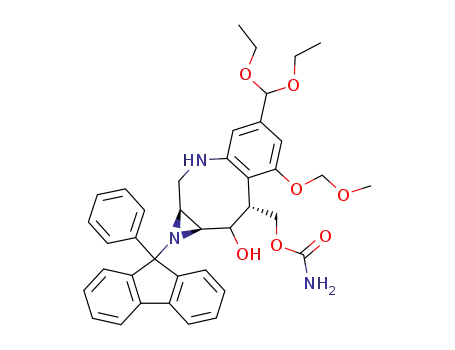 (3S,4S)-6-carbamoyloxymethyl-9-diethoxymethyl-7-methoxymethoxy-(3,4)-[N-(9-phenylfluoren-9-yl)aziridino]-1,2,3,4,5,6-hexahydrobenzo[b]azocin-5-ol