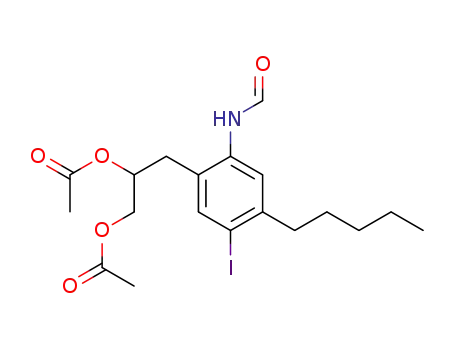acetic acid 1-acetoxymethyl-2-(2-formylamino-5-iodo-4-pentyl-phenyl)-ethyl ester