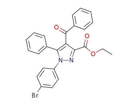 Molecular Structure of 115665-43-5 (ethyl 4-benzoyl-1-(4-bromophenyl)-5-phenyl-1H-pyrazole-3-carboxylate)