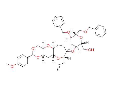 {(2R,3S,5R,6S)-3-[(2R,4aR,5aS,8R,9S,10aR,11aS)-9-Allyl-2-(4-methoxy-phenyl)-decahydro-1,3,5,10-tetraoxa-cyclohepta[b]naphthalen-8-yloxy]-5-benzyloxy-6-benzyloxymethyl-tetrahydro-pyran-2-yl}-methanol