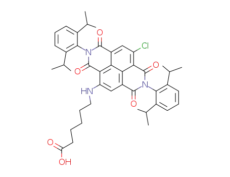 N,N'-di-(2',6'-diisopropylphenyl)-2-(6-carboxy-n-hexylamino)-6-chloronaphthalene-1,4,5,8-tetracarboxylic acid bisimide