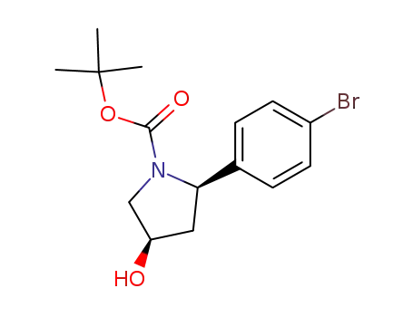 Molecular Structure of 360579-25-5 (tert-butyl (2R,4R)-2-(4-bromophenyl)-4-hydroxypyrrolidinecarboxylate)