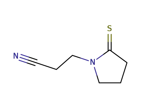 Molecular Structure of 126524-10-5 (1-Pyrrolidinepropanenitrile,  2-thioxo-)