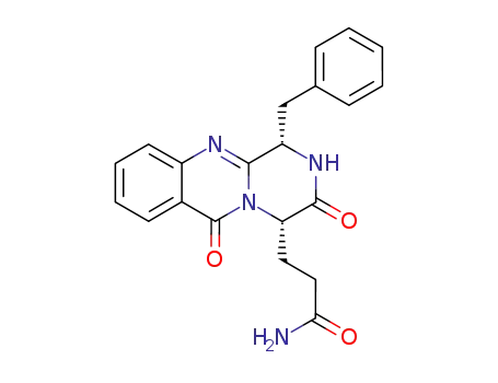 2H-Pyrazino[2,1-b]quinazoline-4-propanamide,
1,3,4,6-tetrahydro-3,6-dioxo-1-(phenylmethyl)-, (1S,4S)-