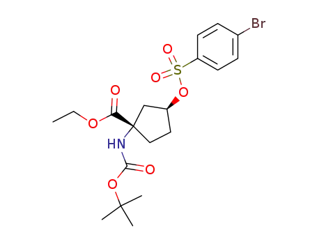 Cyclopentanecarboxylic acid,
3-[[(4-bromophenyl)sulfonyl]oxy]-1-[[(1,1-dimethylethoxy)carbonyl]amino]
-, ethyl ester, (1S,3S)-