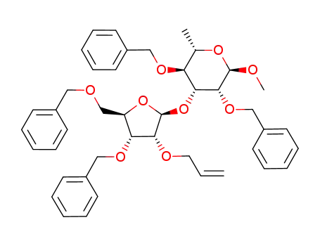 methyl O-(2-O-allyl-3,5-di-O-benzyl-β-D-ribofuranosyl)-(1->3)-2,4-di-O-benzyl-α-L-rhamnopyranoside