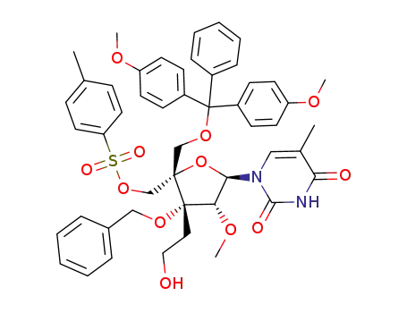 Toluene-4-sulfonic acid (2S,3S,4R,5R)-3-benzyloxy-2-[bis-(4-methoxy-phenyl)-phenyl-methoxymethyl]-3-(2-hydroxy-ethyl)-4-methoxy-5-(5-methyl-2,4-dioxo-3,4-dihydro-2H-pyrimidin-1-yl)-tetrahydro-furan-2-ylmethyl ester
