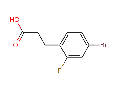 Molecular Structure of 134057-95-7 (3-(4-BROMO-2-FLUORO-PHENYL)-PROPIONIC ACID)