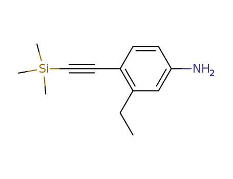 Molecular Structure of 546112-58-7 (Benzenamine, 3-ethyl-4-[(trimethylsilyl)ethynyl]- (9CI))