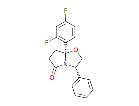 Molecular Structure of 808186-32-5 ((3S,7aS)-7a-(2,4-Difluoro-phenyl)-3-phenyl-tetrahydro-pyrrolo[2,1-b]oxazol-5-one)